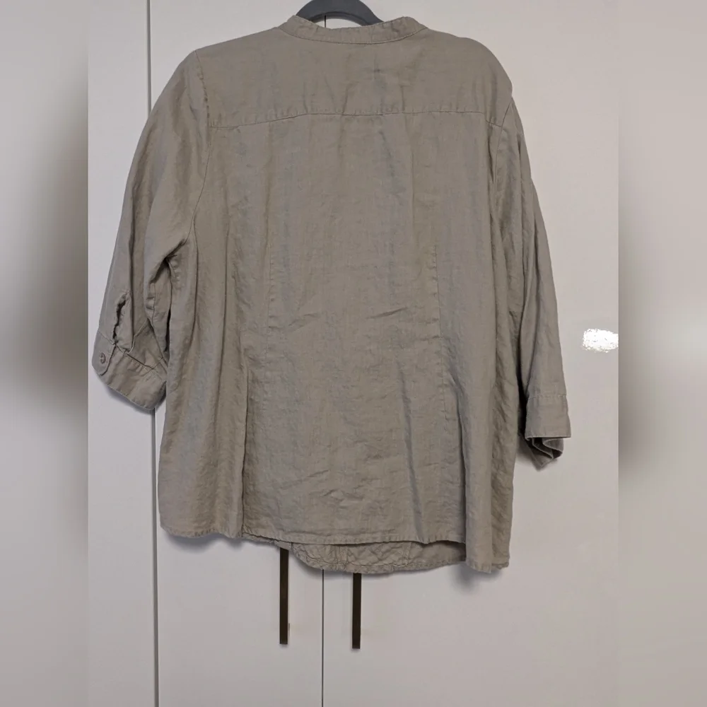 e.col.o.gie short sleeved 100% linen blouse - Picture 4 of 5